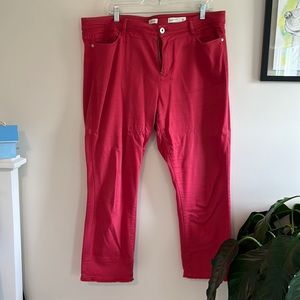 Salmon colored, cropped denim from J Jill